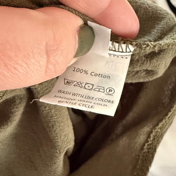 Olive Green Sleeveless Tank Jumpsuit 100% Cotton Size Medium EUC - Picture 5 of 5